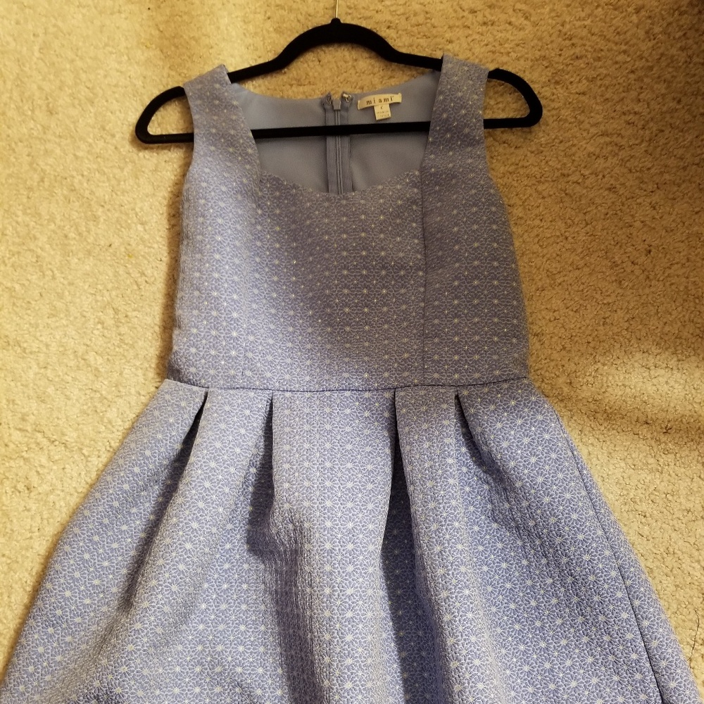 Sky blue and silver size large knee length dress